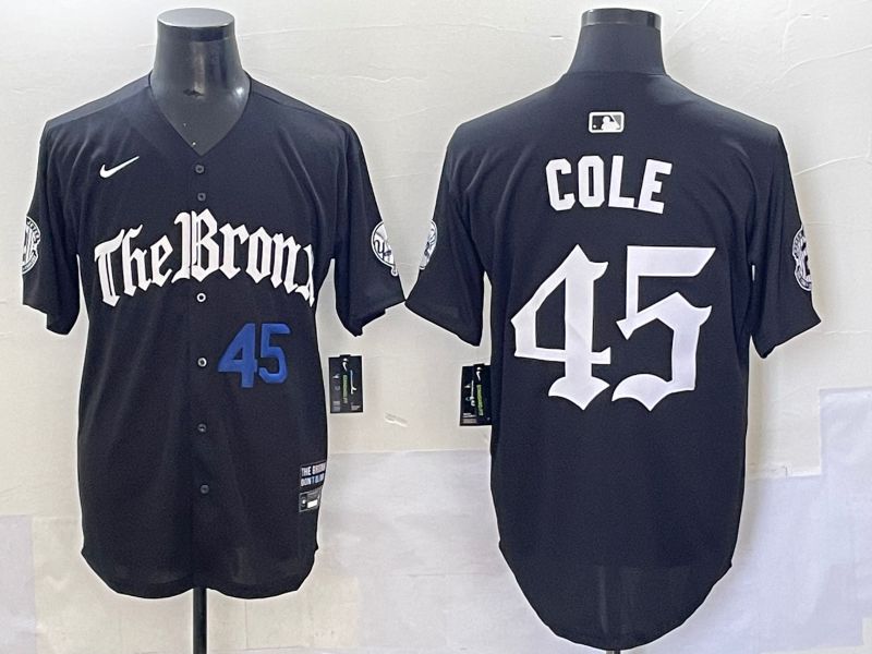 Men 2025 New York Yankees #45 Cole Black Five generations Joint Name Nike MLB Jersey style 3->new york yankees->MLB Jersey